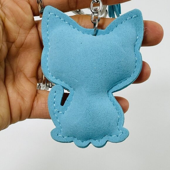 Cat Women Keyring Keychain Tassel Sequined Bling Glitter Rhinestone Sparkling - Picture 5 of 10